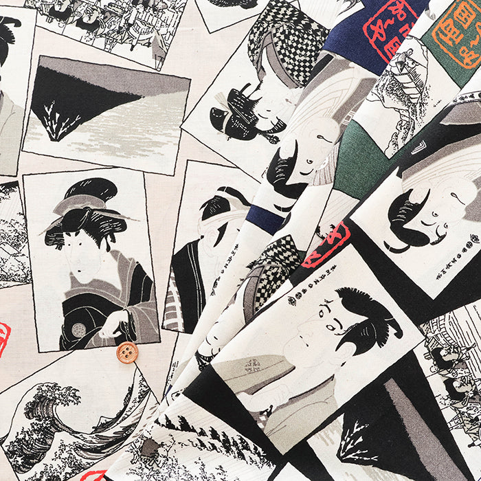 Cotton Scare Printed Fabric - Kabuki - nomura tailor