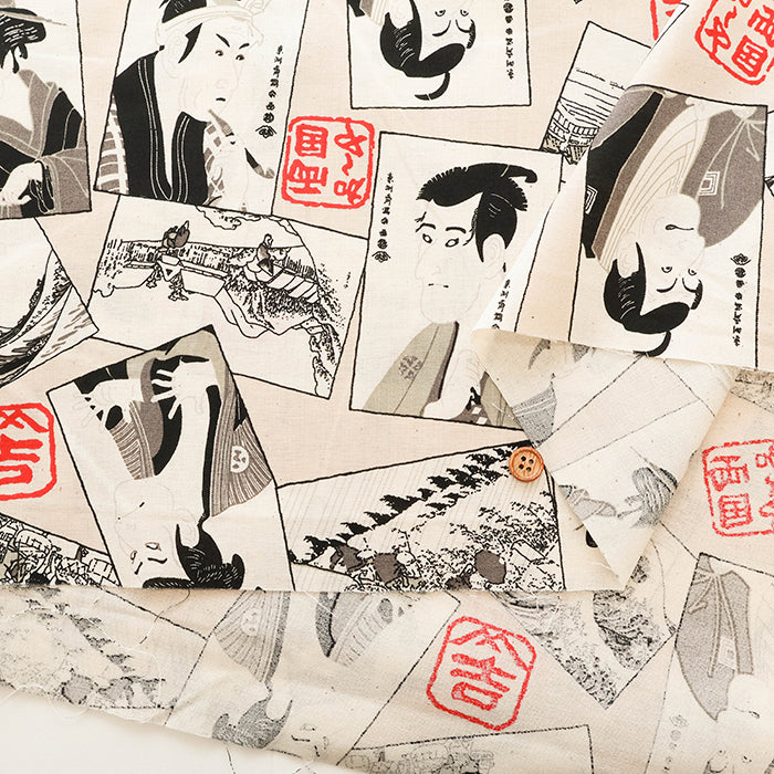 Cotton Scare Printed Fabric - Kabuki - nomura tailor