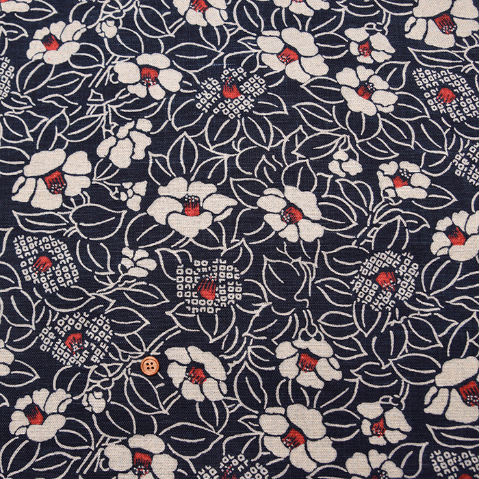Cotton Irregular Yarn Cross  Fabric - Camellia - nomura tailor