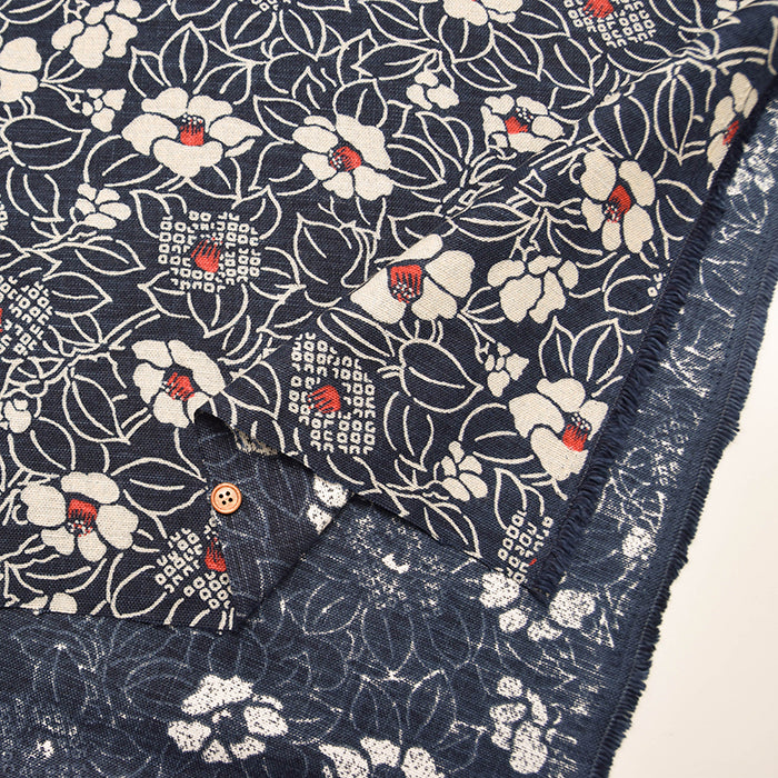 Cotton Irregular Yarn Cross  Fabric - Camellia - nomura tailor