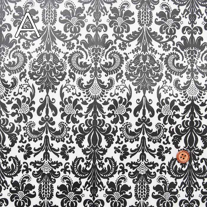 Cotton Oxford Print Laminated Fabric (Matte) - Damask - nomura tailor
