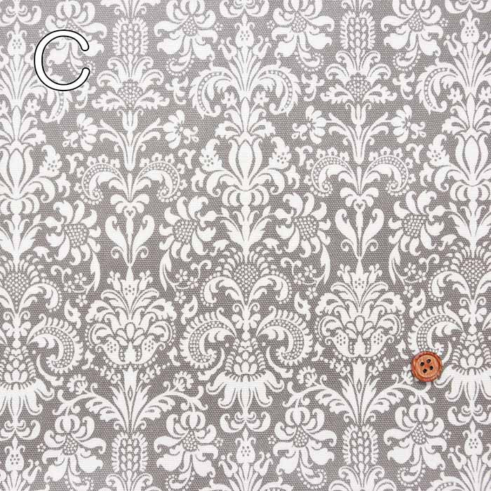Cotton Oxford Print Laminated Fabric (Matte) - Damask - nomura tailor