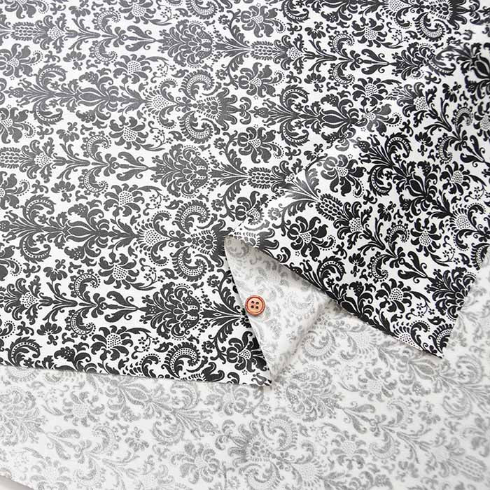 Cotton Oxford Print Laminated Fabric (Matte) - Damask - nomura tailor