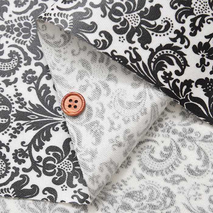 Cotton Oxford Print Laminated Fabric (Matte) - Damask - nomura tailor
