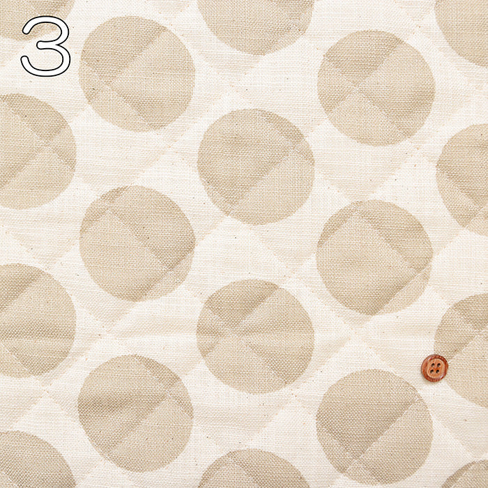 Linen-Like Slub Printed Quilt Fabric - Polka Dots<Half Stitch> - nomura tailor