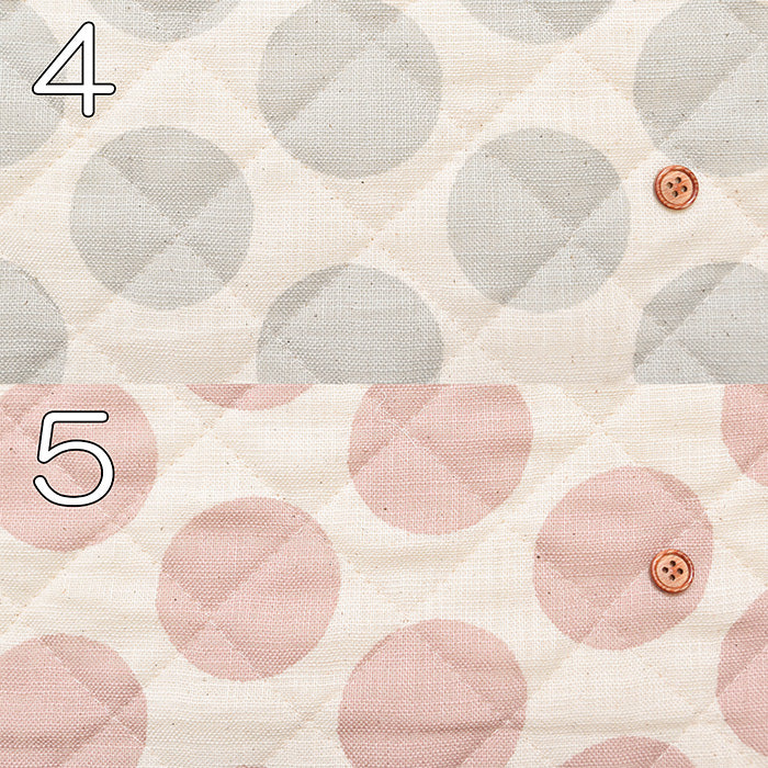 Linen-Like Slub Printed Quilt Fabric - Polka Dots<Half Stitch> - nomura tailor