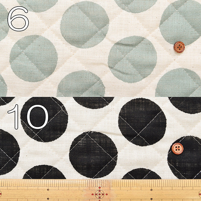 Linen-Like Slub Printed Quilt Fabric - Polka Dots<Half Stitch> - nomura tailor