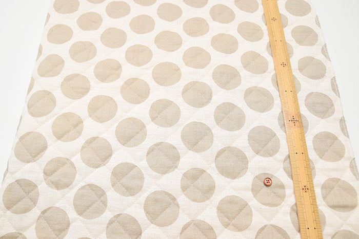 Linen-Like Slub Printed Quilt Fabric - Polka Dots<Half Stitch> - nomura tailor
