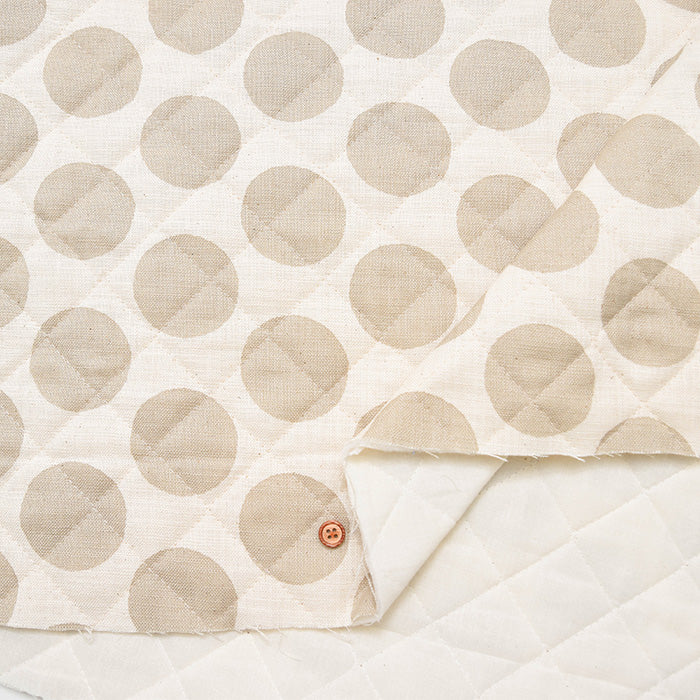 Linen-Like Slub Printed Quilt Fabric - Polka Dots<Half Stitch> - nomura tailor