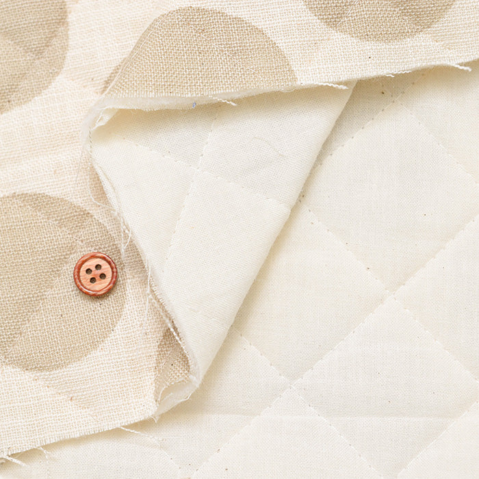 Linen-Like Slub Printed Quilt Fabric - Polka Dots<Half Stitch> - nomura tailor