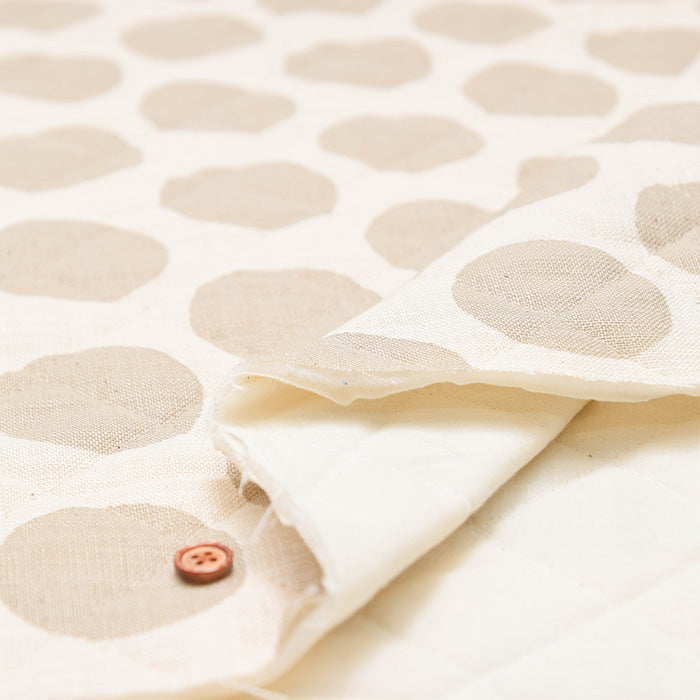 Linen-Like Slub Printed Quilt Fabric - Polka Dots<Half Stitch> - nomura tailor