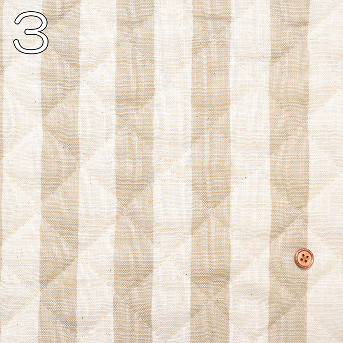 Linen-Like Slub Printed Quilt Fabric - Stripe <Half Stitch> - nomura tailor
