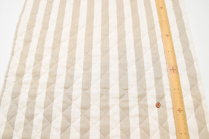 Linen-Like Slub Printed Quilt Fabric - Stripe <Half Stitch> - nomura tailor