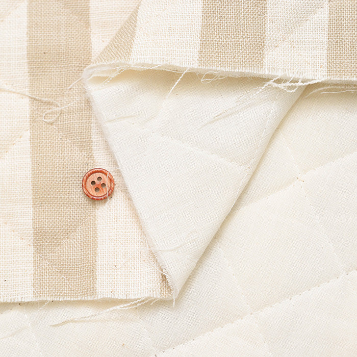 Linen-Like Slub Printed Quilt Fabric - Stripe <Half Stitch> - nomura tailor