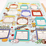 <Patterned Cut>2026 Calendar -  TEA TIME Cat (1 Pattern: Approx. 92cm × 60cm) - nomura tailor
