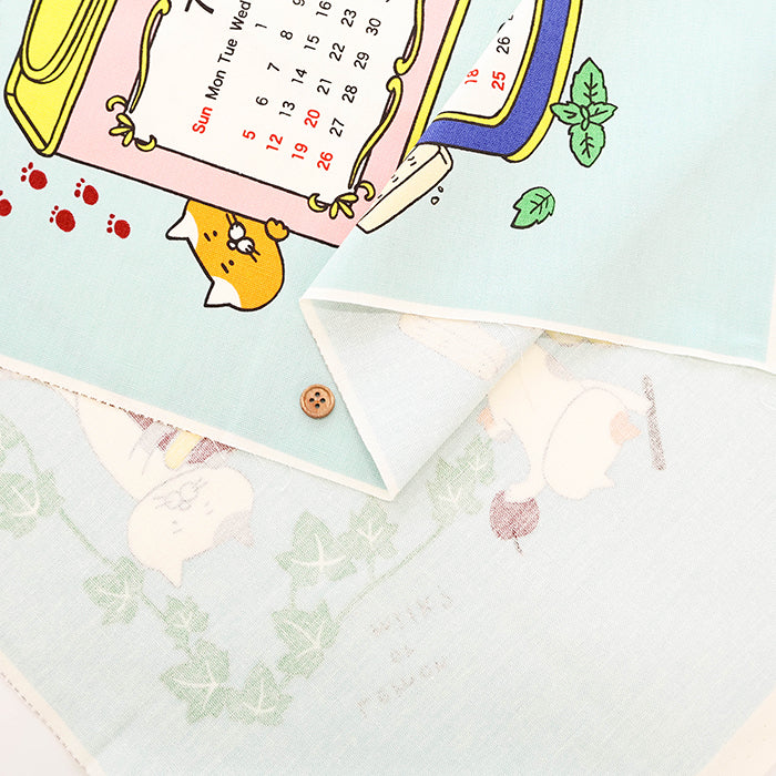 <Patterned Cut>2026 Calendar -  TEA TIME Cat (1 Pattern: Approx. 92cm × 60cm) - nomura tailor