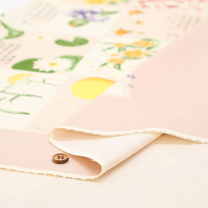 <Patterned Cut> 2026 Calendar - Seasonal Flowers (1 Pattern: Approx. 92cm × 60cm) - nomura tailor