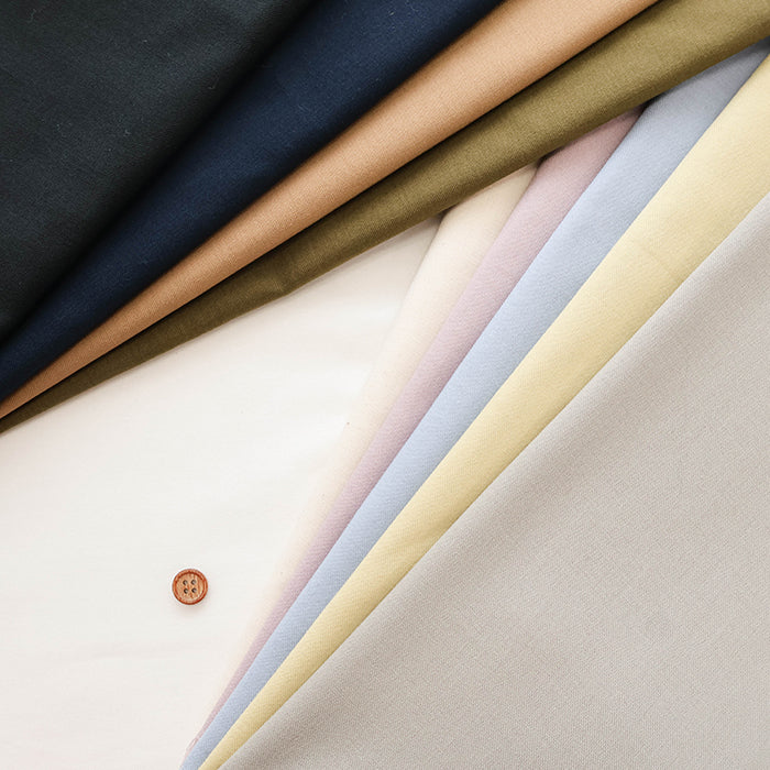 Silfy-finished Organic Cotton Twill Fabric - Plain - nomura tailor