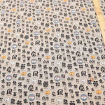 C/L Canvas Quilted Fabric - Calligraphy of cat - nomura tailor