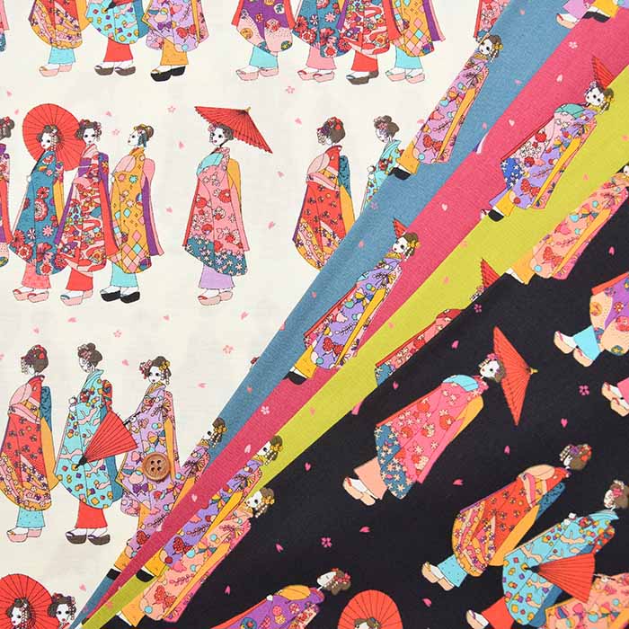 Cotton Broadcloth Printed Fabric - Komachi - nomura tailor