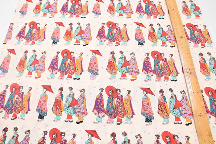 Cotton Broadcloth Printed Fabric - Komachi - nomura tailor