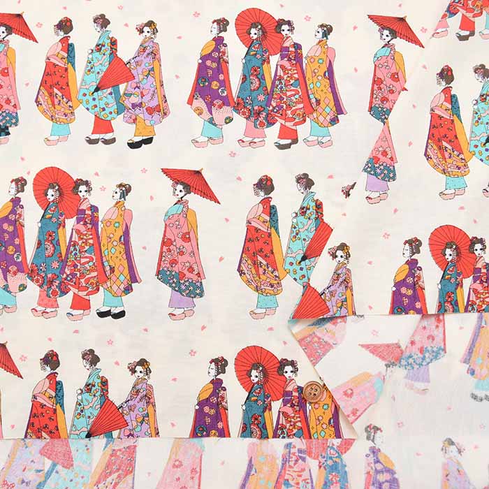 Cotton Broadcloth Printed Fabric - Komachi - nomura tailor