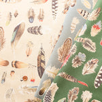 C/L Canvas Print Fabric - Feather - nomura tailor
