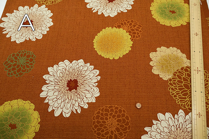 Cotton Southern Cross Fabric Discharge Printing - Ori-Ji Chrysanthemum Pattern - nomura tailor