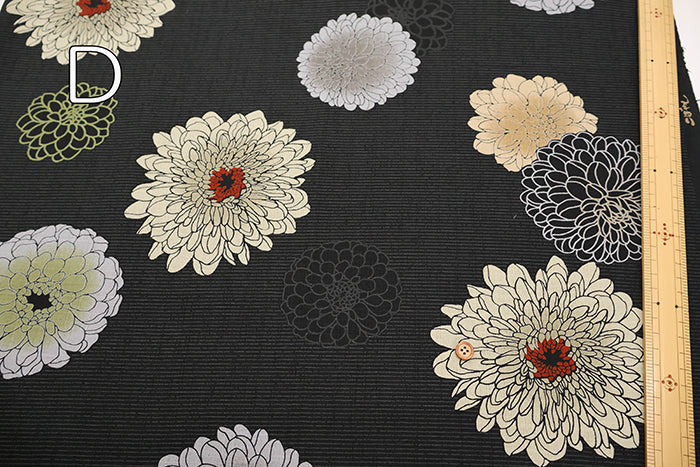 Cotton Southern Cross Fabric Discharge Printing - Ori-Ji Chrysanthemum Pattern - nomura tailor