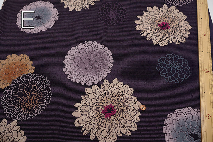 Cotton Southern Cross Fabric Discharge Printing - Ori-Ji Chrysanthemum Pattern - nomura tailor