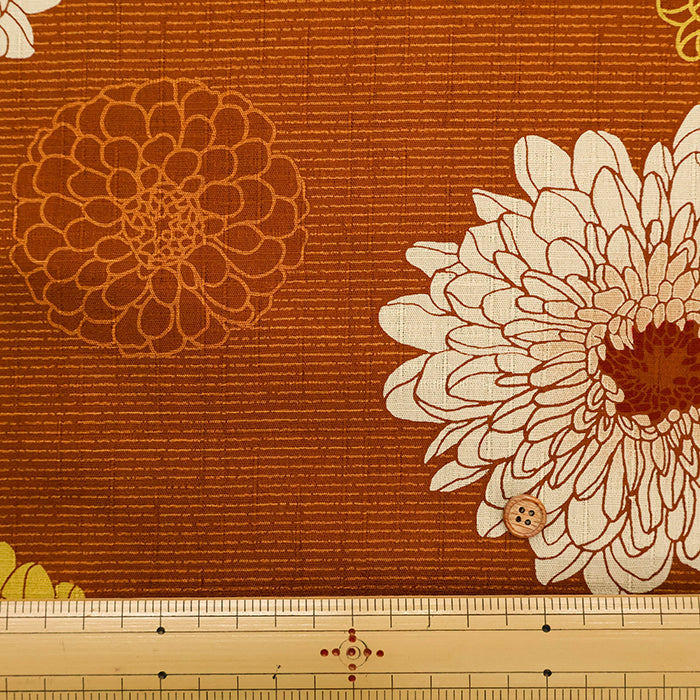 Cotton Southern Cross Fabric Discharge Printing - Ori-Ji Chrysanthemum Pattern - nomura tailor