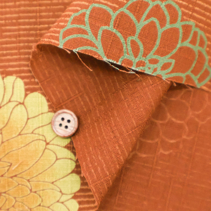 Cotton Southern Cross Fabric Discharge Printing - Ori-Ji Chrysanthemum Pattern - nomura tailor