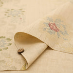 Cotton Southern Cross Fabric Discharge Printing - Flower Ball Stripe Pattern - nomura tailor