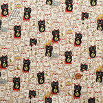 C/L Canvas Print Fabric - Maneki Neko - nomura tailor