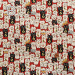 C/L Canvas Print Fabric - Maneki Neko - nomura tailor