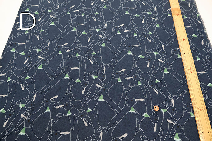 C/L Muslin Print Fabric - Penguin - nomura tailor