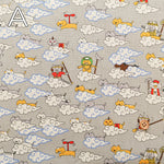 C/L Canvas Print Fabric - Cat Travel Journal - nomura tailor