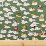C/L Canvas Print Fabric - Cat Travel Journal - nomura tailor