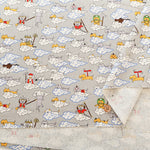 C/L Canvas Print Fabric - Cat Travel Journal - nomura tailor