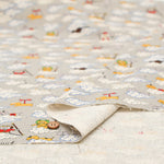 C/L Canvas Print Fabric - Cat Travel Journal - nomura tailor