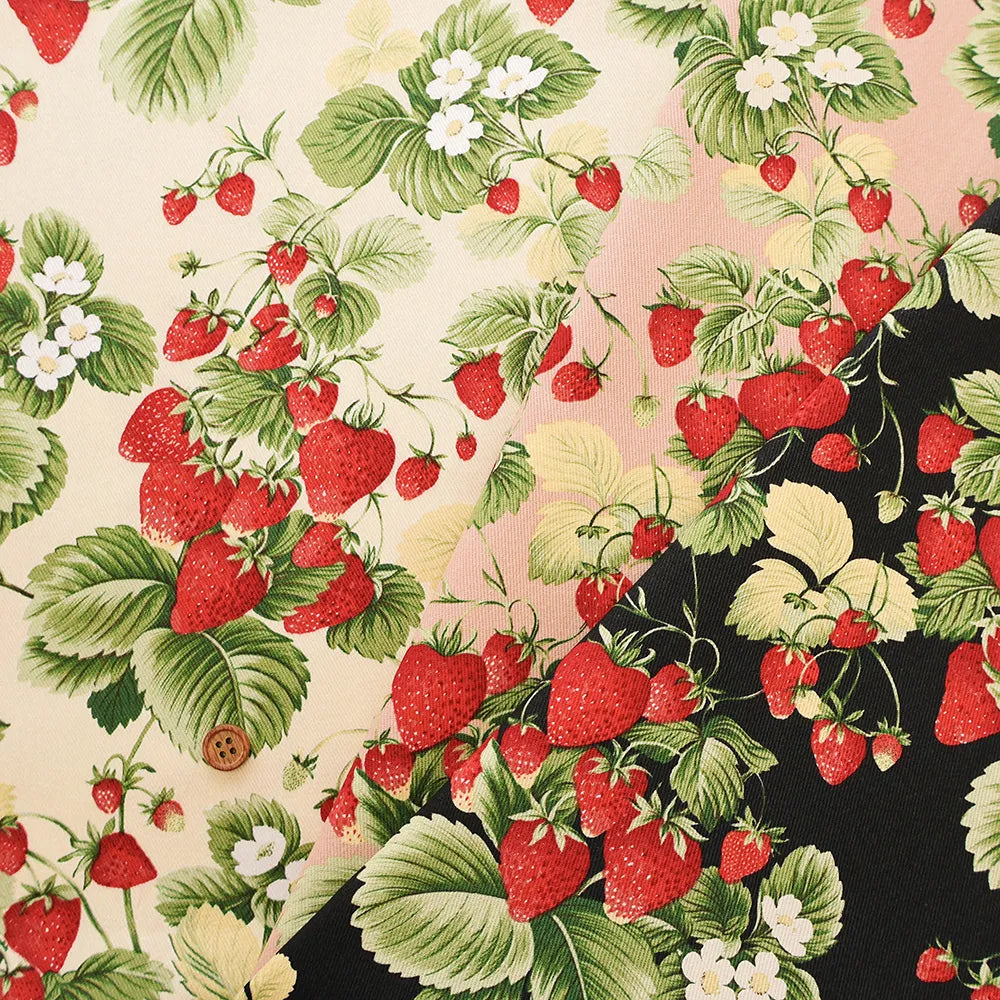 【RR】モリス羽織オーダー Cotton Twill Printed Fabric - Strawberry Paradise | nomura tailor