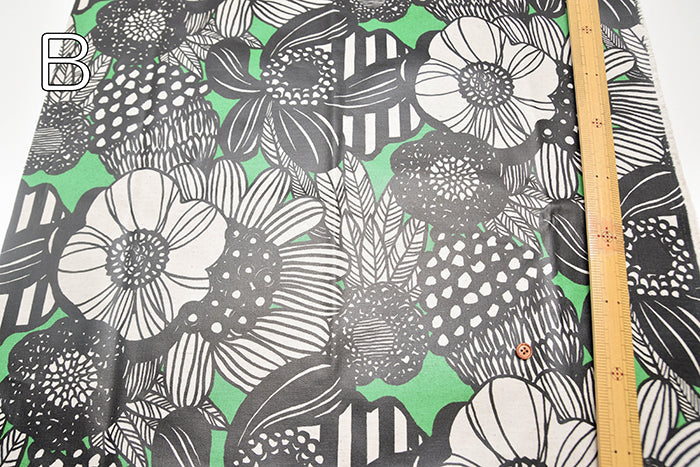 C/L Canvas Print Laminated Fabric - Art Flowers (Matte Finish) - nomura tailor