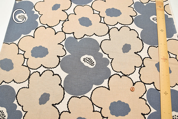 C/L Canvas Fabric - Peach Flower - nomura tailor
