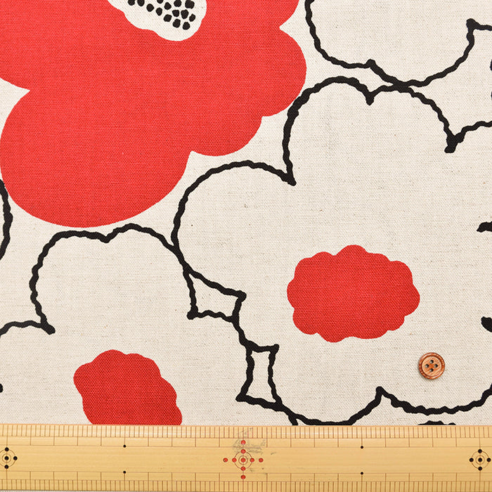 C/L Canvas Fabric - Peach Flower - nomura tailor