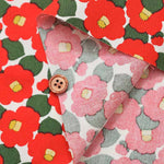 Cotton Broadcloth Printed Fabric - Small camellia - nomura tailor
