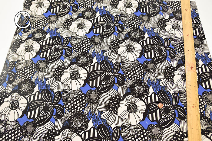 Cotton Corduroy Printed Fabric - Art Flower - nomura tailor
