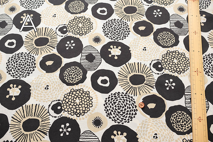 Water repellent Nylon Taffeta Fabric - Ink Blue Flowers - nomura tailor