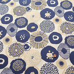 Water repellent Nylon Taffeta Fabric - Ink Blue Flowers - nomura tailor