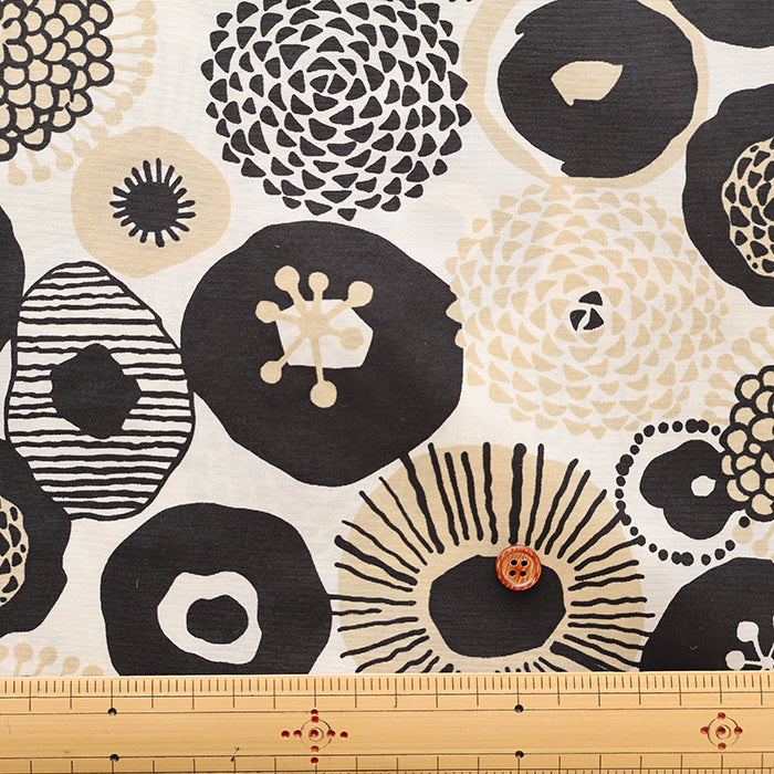 Water repellent Nylon Taffeta Fabric - Ink Blue Flowers - nomura tailor