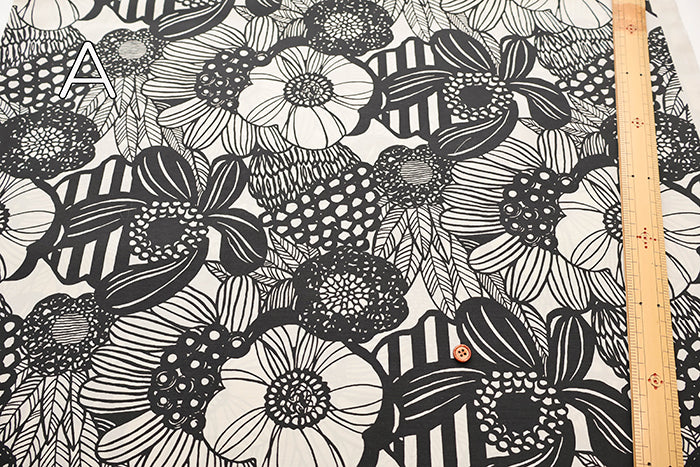 Water repellent Nylon Taffeta Fabric - Art Flower - nomura tailor